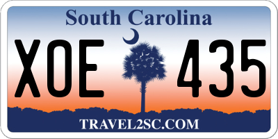 SC license plate XOE435