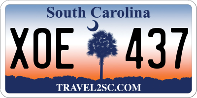 SC license plate XOE437