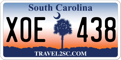 SC license plate XOE438