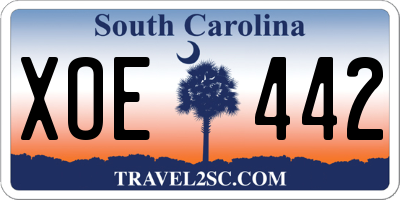 SC license plate XOE442