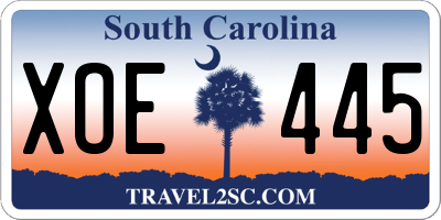 SC license plate XOE445
