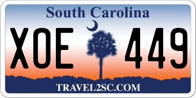 SC license plate XOE449