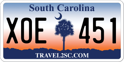 SC license plate XOE451
