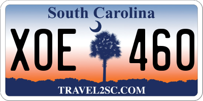 SC license plate XOE460