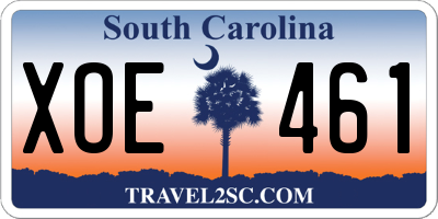 SC license plate XOE461