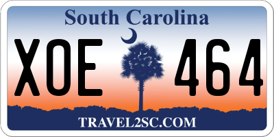 SC license plate XOE464