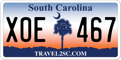 SC license plate XOE467