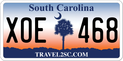 SC license plate XOE468