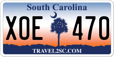 SC license plate XOE470