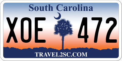 SC license plate XOE472