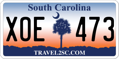SC license plate XOE473