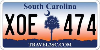 SC license plate XOE474
