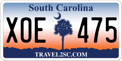 SC license plate XOE475