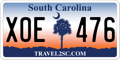 SC license plate XOE476
