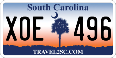 SC license plate XOE496