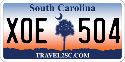SC license plate XOE504