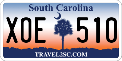 SC license plate XOE510