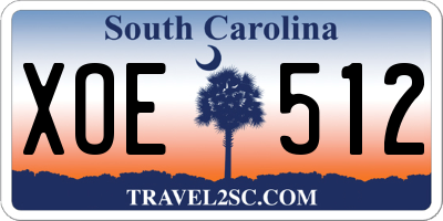 SC license plate XOE512