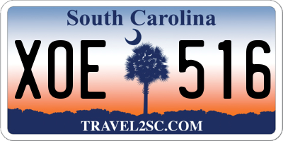 SC license plate XOE516