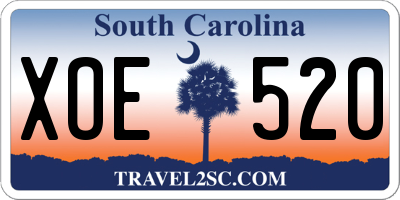 SC license plate XOE520