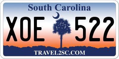 SC license plate XOE522