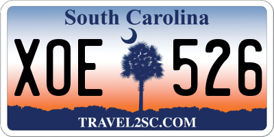 SC license plate XOE526