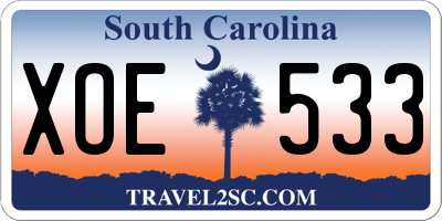 SC license plate XOE533