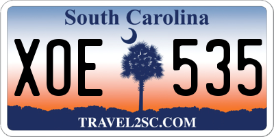 SC license plate XOE535