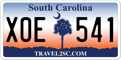 SC license plate XOE541