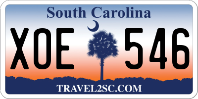 SC license plate XOE546