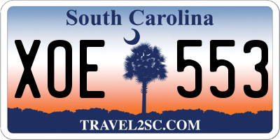 SC license plate XOE553