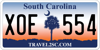 SC license plate XOE554