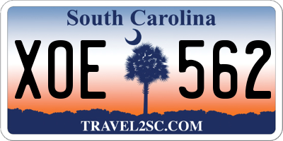 SC license plate XOE562