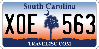 SC license plate XOE563