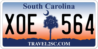 SC license plate XOE564