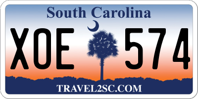 SC license plate XOE574