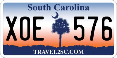 SC license plate XOE576