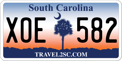 SC license plate XOE582
