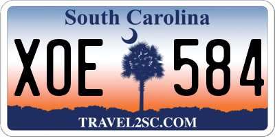 SC license plate XOE584