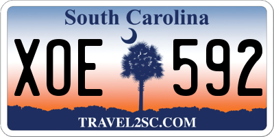 SC license plate XOE592