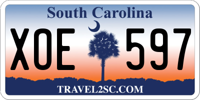 SC license plate XOE597