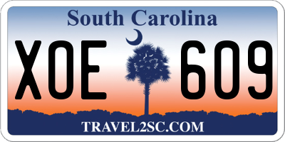 SC license plate XOE609