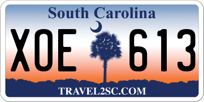 SC license plate XOE613