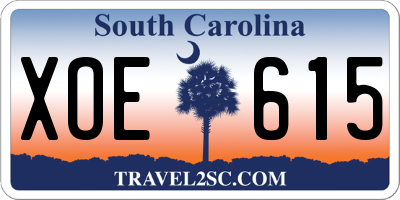 SC license plate XOE615