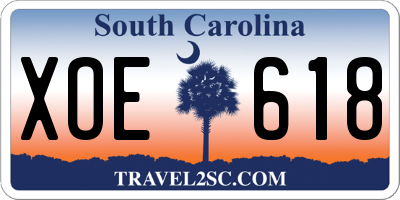 SC license plate XOE618