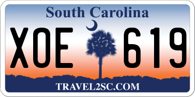 SC license plate XOE619