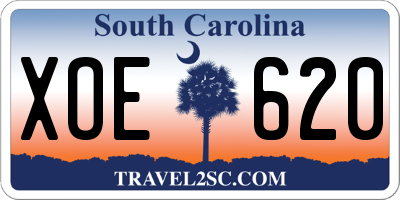 SC license plate XOE620