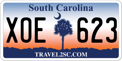 SC license plate XOE623