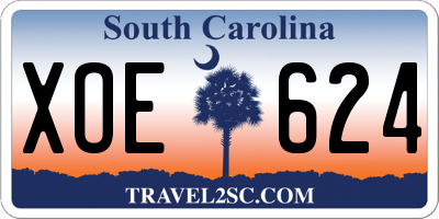 SC license plate XOE624