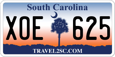 SC license plate XOE625